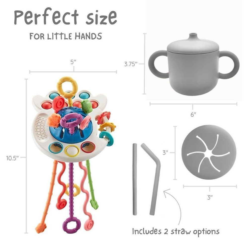 Baby Toddler Set, Sensory Montessori Toy, Silicone Sip-and-Snack Cup, BPA Free - Picture 6 of 6